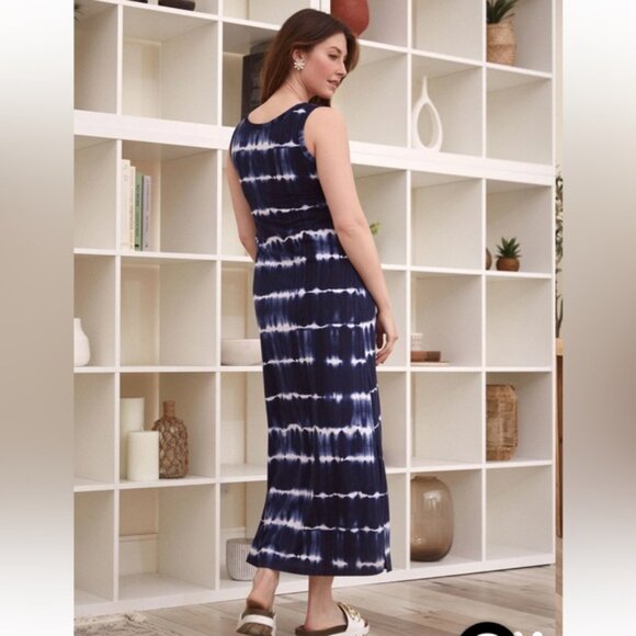 Laura Tie Dye Print Maxi Dress Blue - Picture 3 of 8